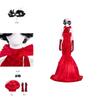 Exquisites Cruella De Vil Kuyla Cosplay-Kostümset mit elegantem Kleid und Accessoires