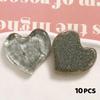 10Pcs DIY Jewelry Craft Beads Resin Heart Shape Cabochons Color Pattern Print Geometry Style for Handmade Bracelet Accessories