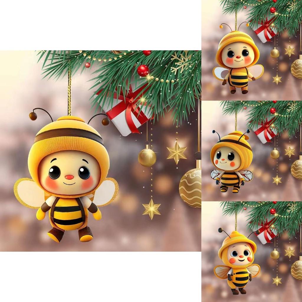 Cute And Adorable 2d Bee Car Decoration Set For Rearview Mirror Gift Ideas