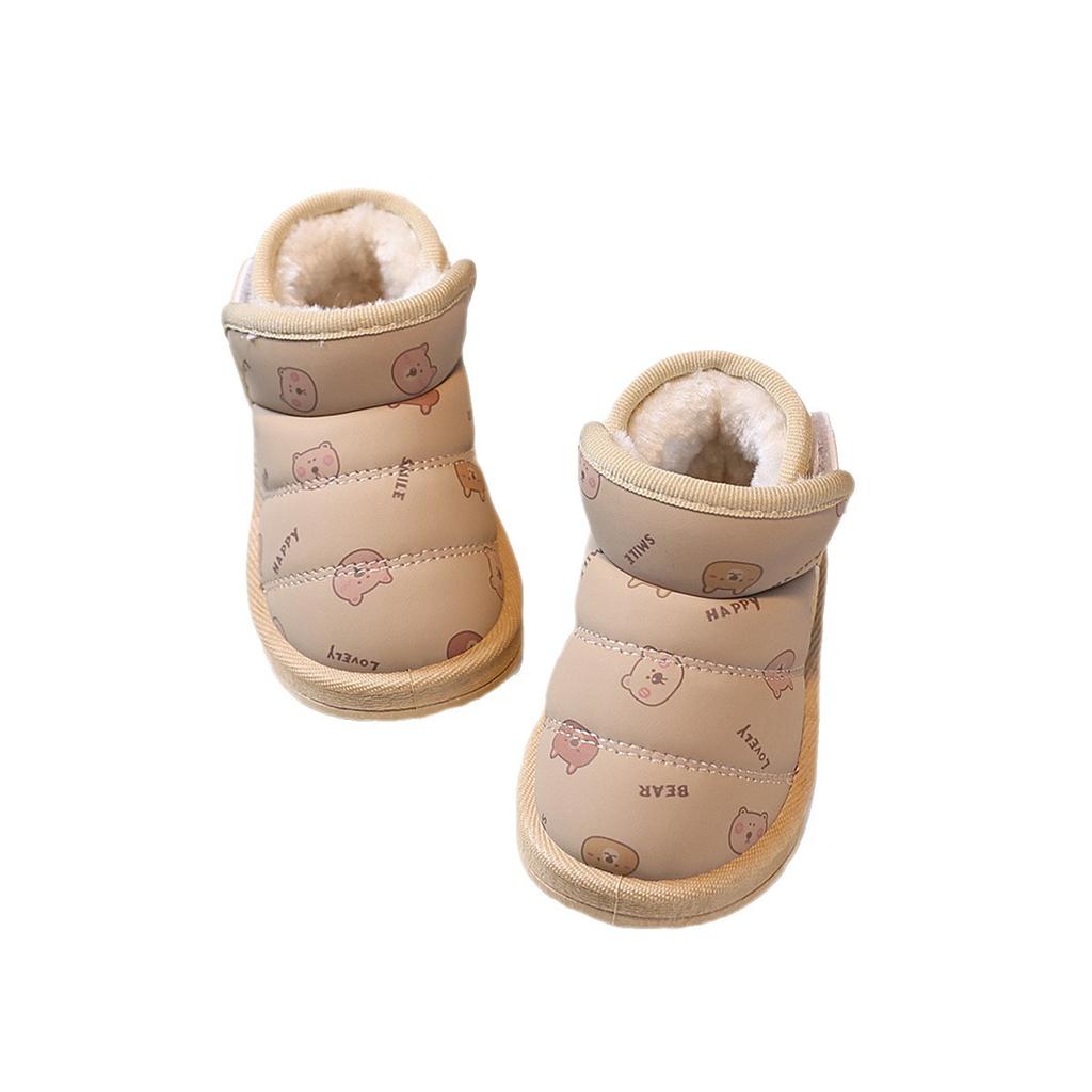 Winter warm toddler shoes for one-year-old girls, soft-soled toddler shoes for boys, baby shoes with plush lining and thickened design6-12Months