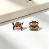 Cute Animal Cartoon Denim Hat Brooch - Fun Personality Badge Accessory