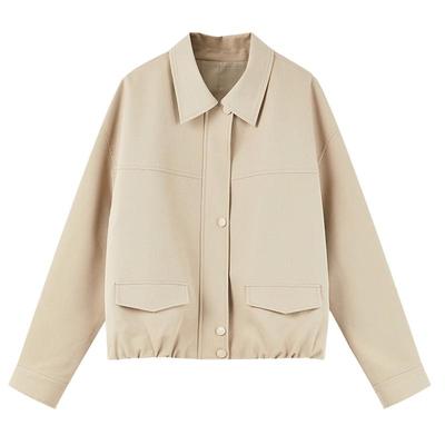 Qiushui Yiren Women's Retro Lapel Short Jacket