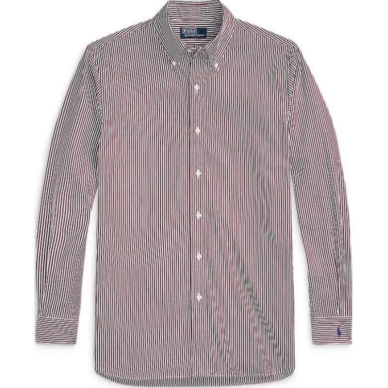 

Polo Ralph Lauren Рубашка мужская с длинным рукавом и острым воротником, в полоску, коричневая 710916615-003 L