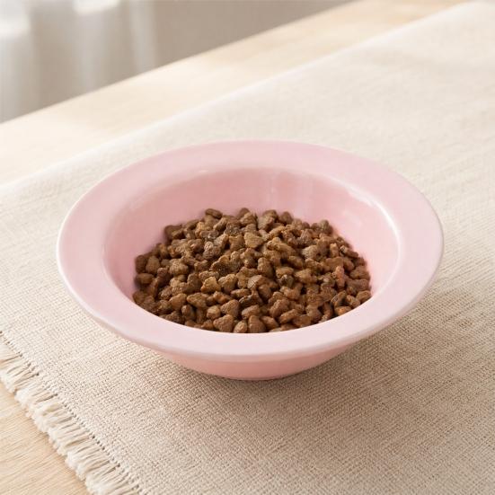 Ceramic Cat Bowl for Dry Wet Food, Microwave Dishwasher Safe Pet Feeder Plate, Whisker Friendly Kitten Food Water Dish