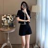 High-end Casual Fashion Suit for Women, Summer Temperament, Small Fragrant Style Top and Shorts Two-piece Set