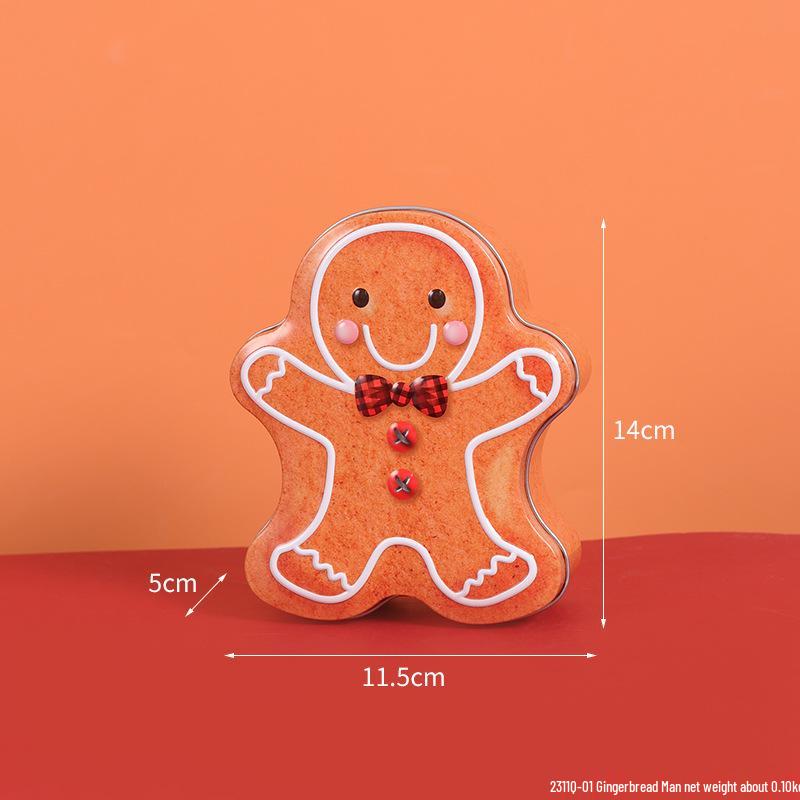Christmas Gingerbread Man & Santa Claus Tin Cookie and Candy Storage Box