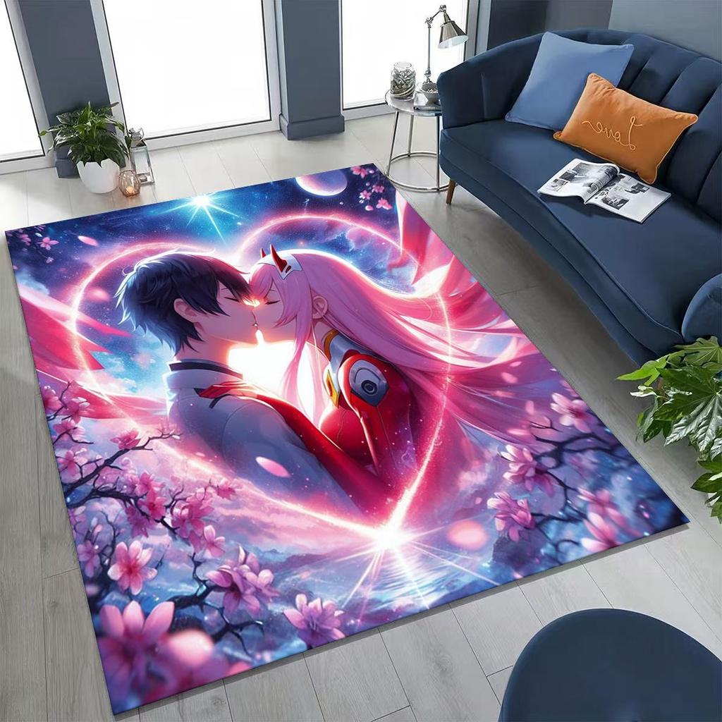 002 Zero Two DARLING in FRANXX Sexy Girl Cartoon Carpet Rug for Bedroom Living Room Sofa Home Doormat Decor,Non-slip Floor Mat