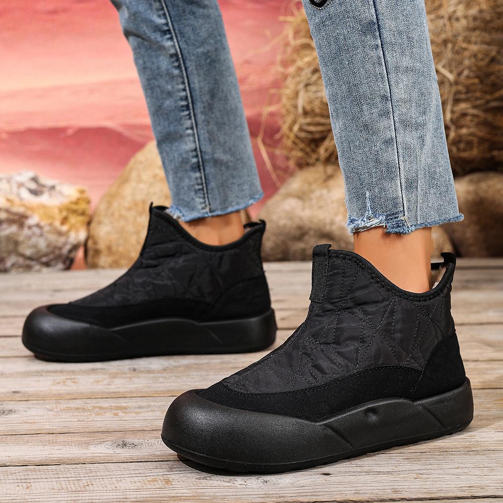 Down Cloth Non-Slip Thick Bottom Snow Boots Women'S Winter New Fleece-Lined Casual Soft Bottom Comfortable Cotton Shoes