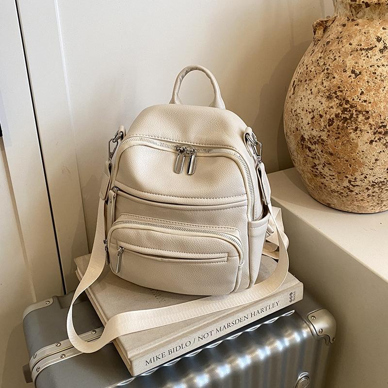 Fashion casual backpack women's new trend versatile student bag high sense class commuter women's bag