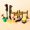 MOC Essensstand Bausteine Telefonzelle Toilette Stadt Straßenszene Pizza Hot Dog Eiswagen DIY Blumenbeet Kirche Steine Spielzeug