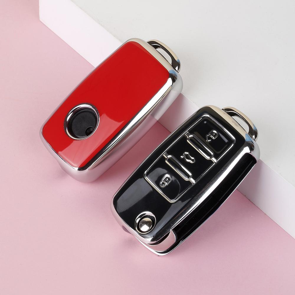Car Key Cover Case Holder Keychain For Vw Volkswagen Polo Golf Passat Beetle Caddy T5 Up Eos Tiguan Jetta For Skoda Octavia A5