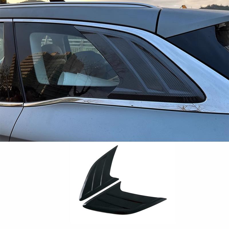 For Chery Tiggo 9 2024 2025 Car Styling ABS Carbon Exterior Rear Window Spoiler Side Wing Triangle Cover Trim Molding Garnish
