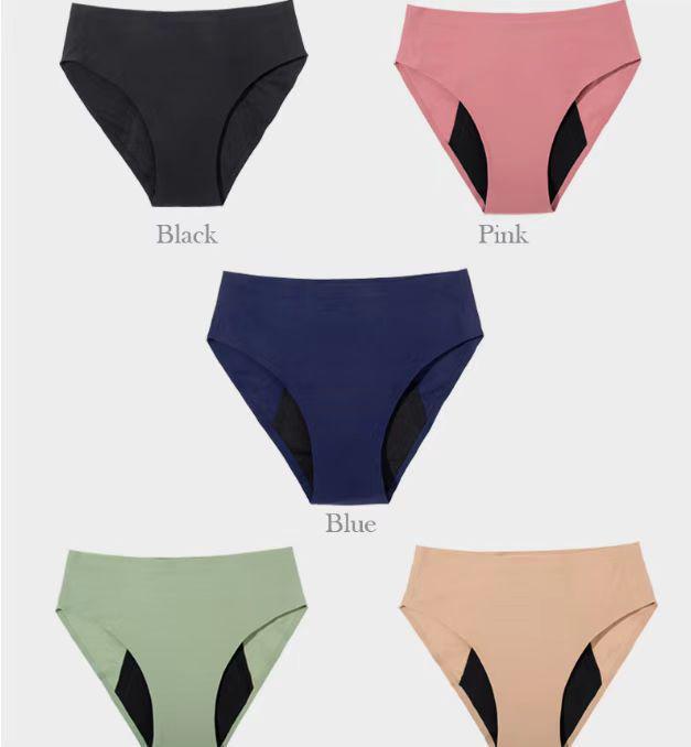 High-Waist Plus Size Leak-Proof Women's Menstrual Panties - Multi-Color, Breathable, Seamless, and High Absorbency.