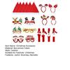 9 Pcs Christmas Party Favors Novelty Glasses Frames Christmas Headbands Santa Hat Slap Bracelets Set for Holiday Party Supplies