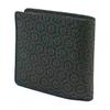 [Inden-ya] Inden Two-Fold Wallet with Box-Type Coin Purse, Deer Leather, Black Ground X Black Lacquer, Kameko Pattern, 2008-01-003 (10cm X