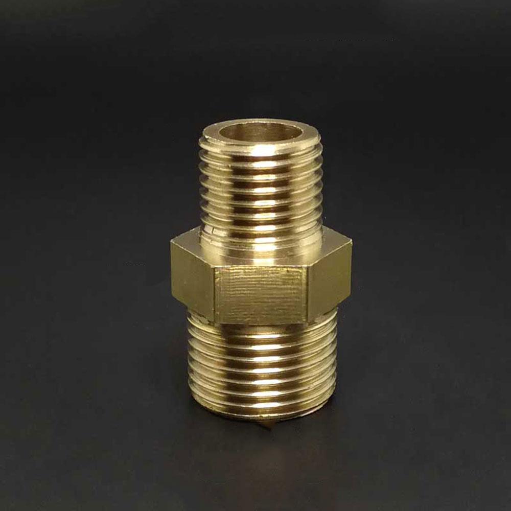 Brass Pipe Hex Nipple Fitting Quick Coupler Adapter 1/8 1/4 3/8 1/2 BSP Male To Male Thread Reducer Water Oil Gas Connector