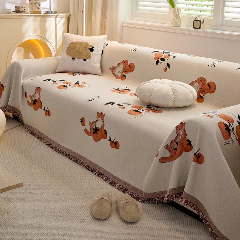 Chenille All-Season Cat Scratch-Resistant Festive Sofa Throw Blanket