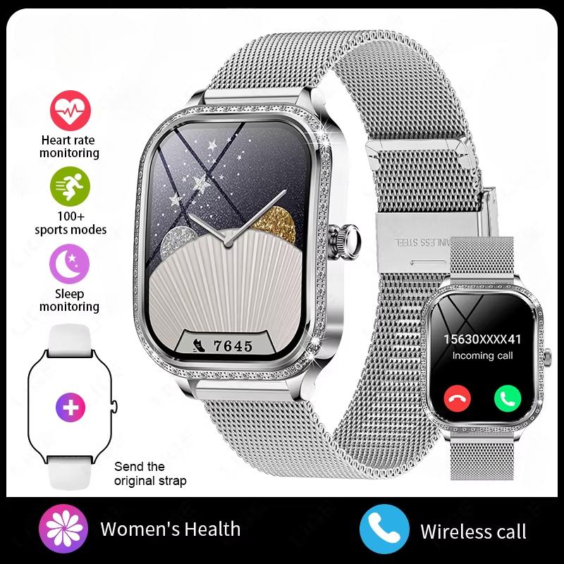 2025 New Smart Watch Women 1.75" HD Display Heart Rate Monitor IP68 Waterproof Sports Fitness BT Call Smartwatch For Lady Gift