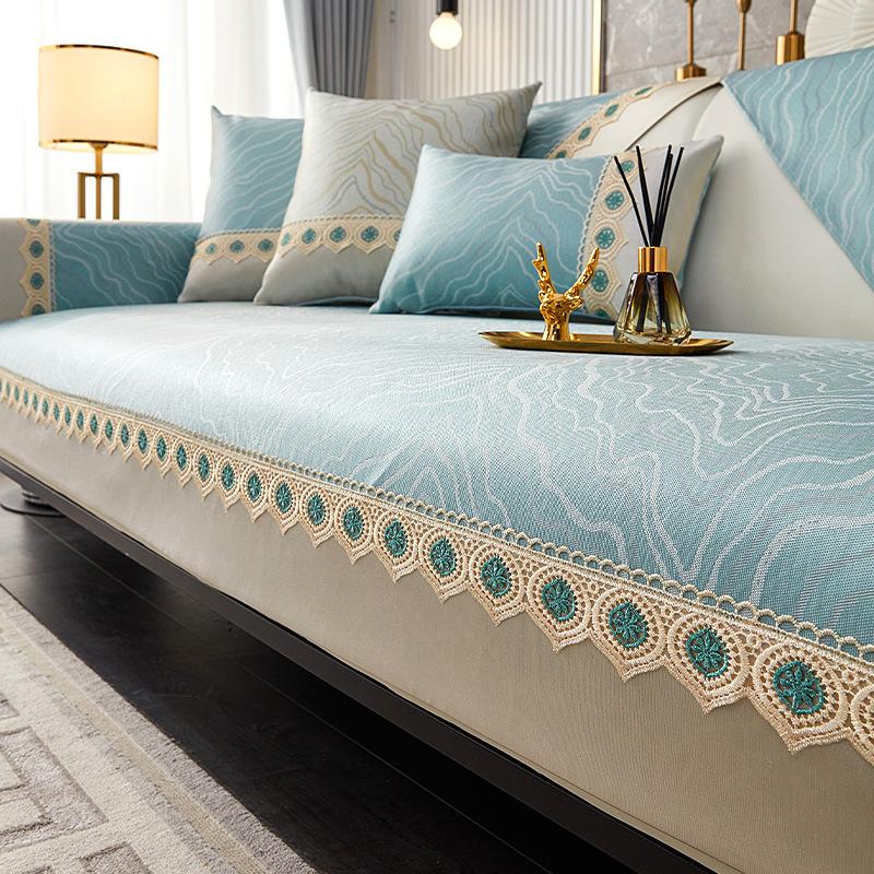 

Summer Sofa Cushion Light Luxury Breathable Non-Slip Cool Pad High-End Sofa Cover Mat for Weather 70*70cm