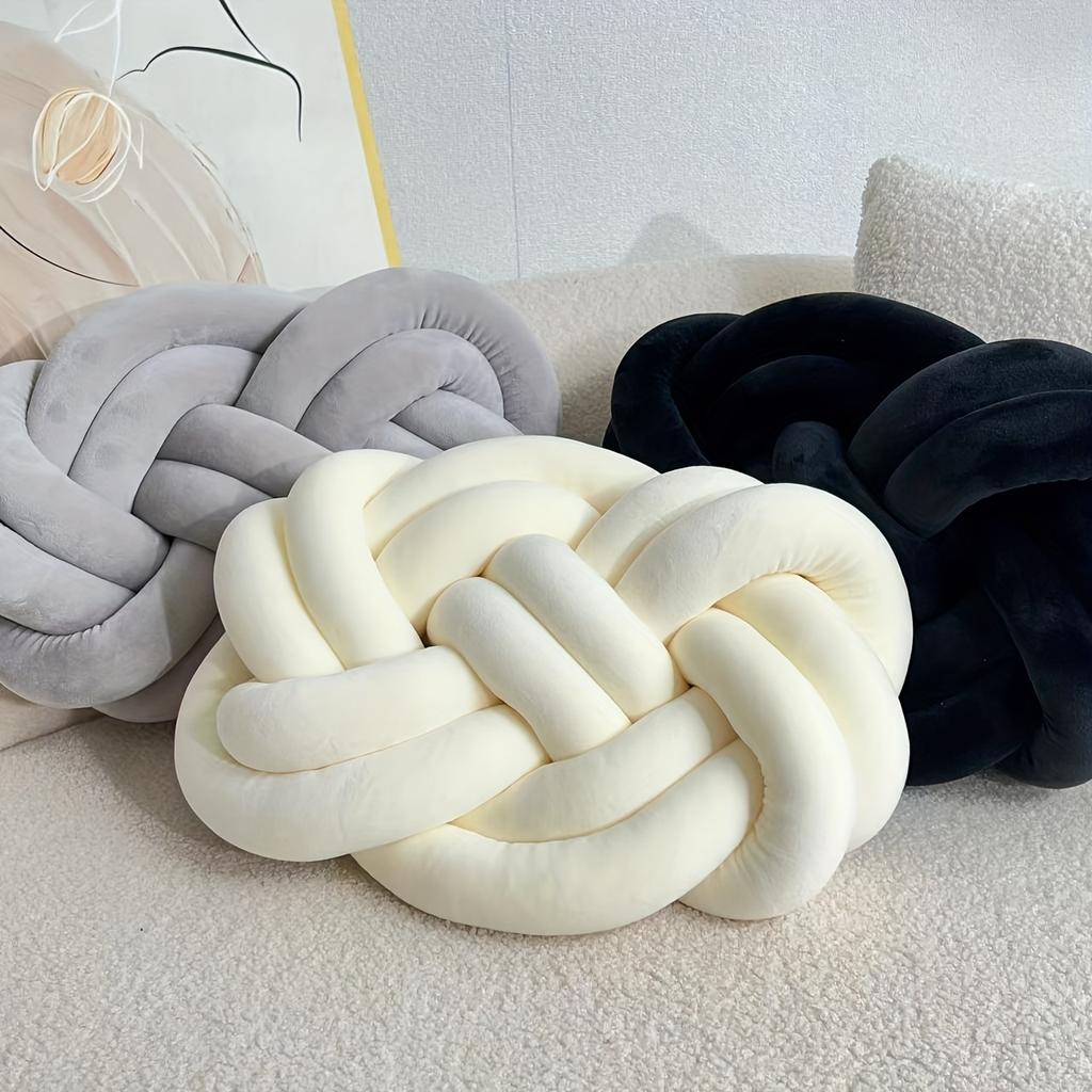1pc Knotted Throw Pillow, Sofa Backrest Cushion Pillows, Decorative Knotted Pillows, for Bed Sofa Bedroom Home Decor