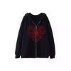 European Size Women's Zipper Sweater Love Spider Hoodie Sweater Hoodie