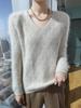2025 A/W Women's V-Neck Mink Cashmere Loose Knit Pullover Sweater