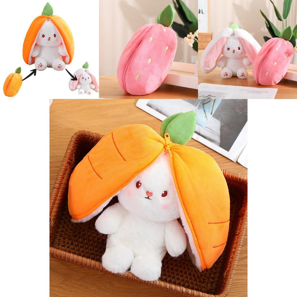Adorable Transformable Fruit Rabbit Plush Toy