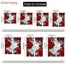 Set Of 2 Christmas Poinsettia Curtains Snowflake Ball Semi Living Room Bedroom Office Decor Light Filtering Made Polyester Machine Washable Area