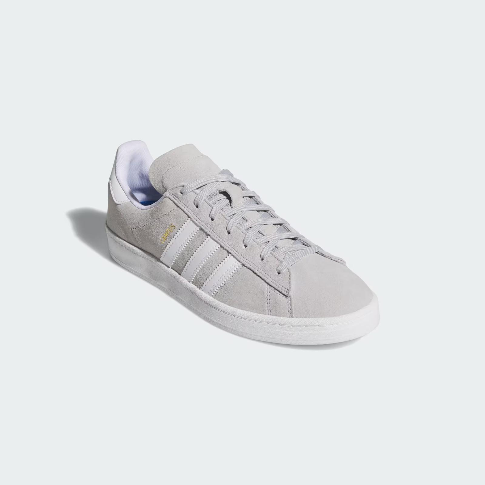 JP8541 adidas Originals Campus ADV Grey Two Cloud White Gold Metallic (Men s) 10.5