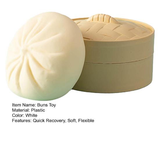 Anti-stress Toy Simulation Fine Workmanship Kneaded Freely Soft Anti-deform Decorative Quick Recovery Food Buns Relieve Stress Toy Daily Use