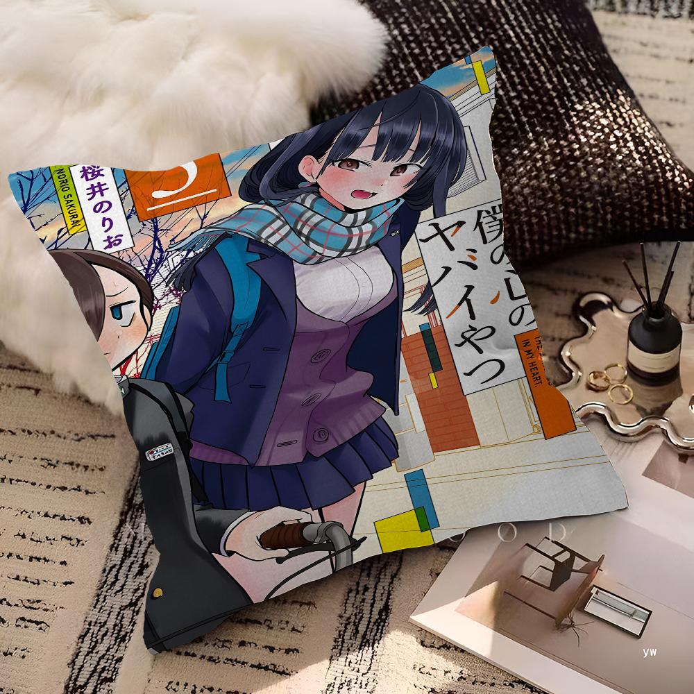 Anime The Dangers In My Heart Pillow Case Cushion Cover Car Throw Pillow Case For Sofa Car Christmas Gift 40x40cm 45x45cm