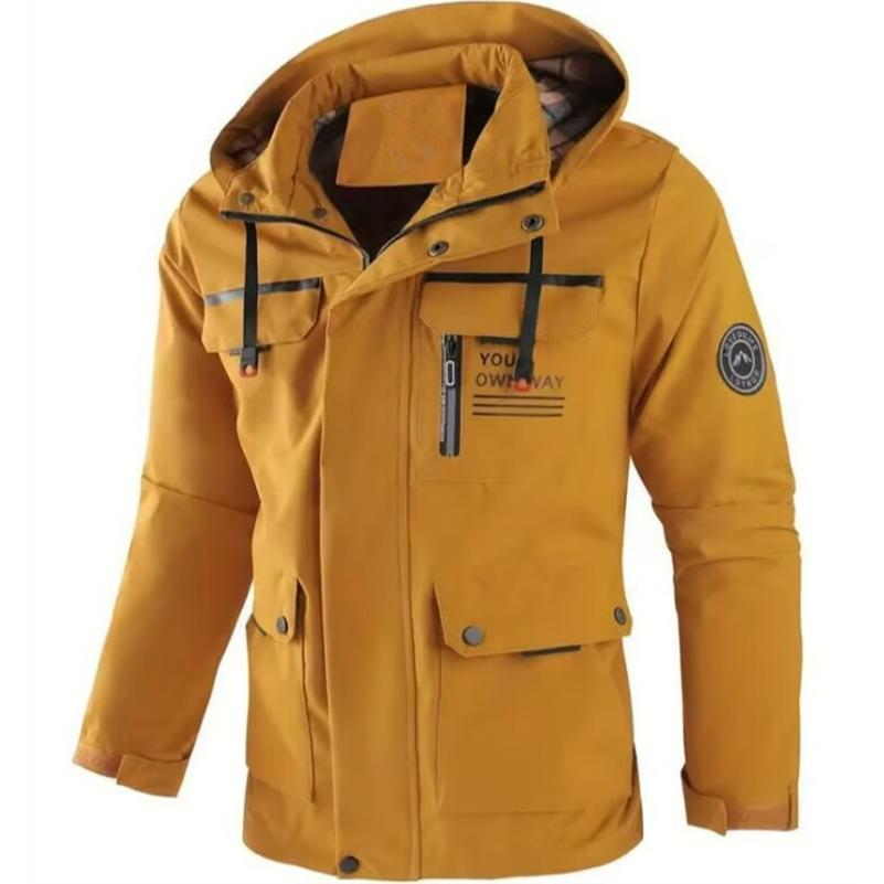 Pánská jarní a podzimní jednovrstvá mladistvá s kapucí větrovka tenká bunda větruodolná a voděodolná venkovní horolezecká bunda