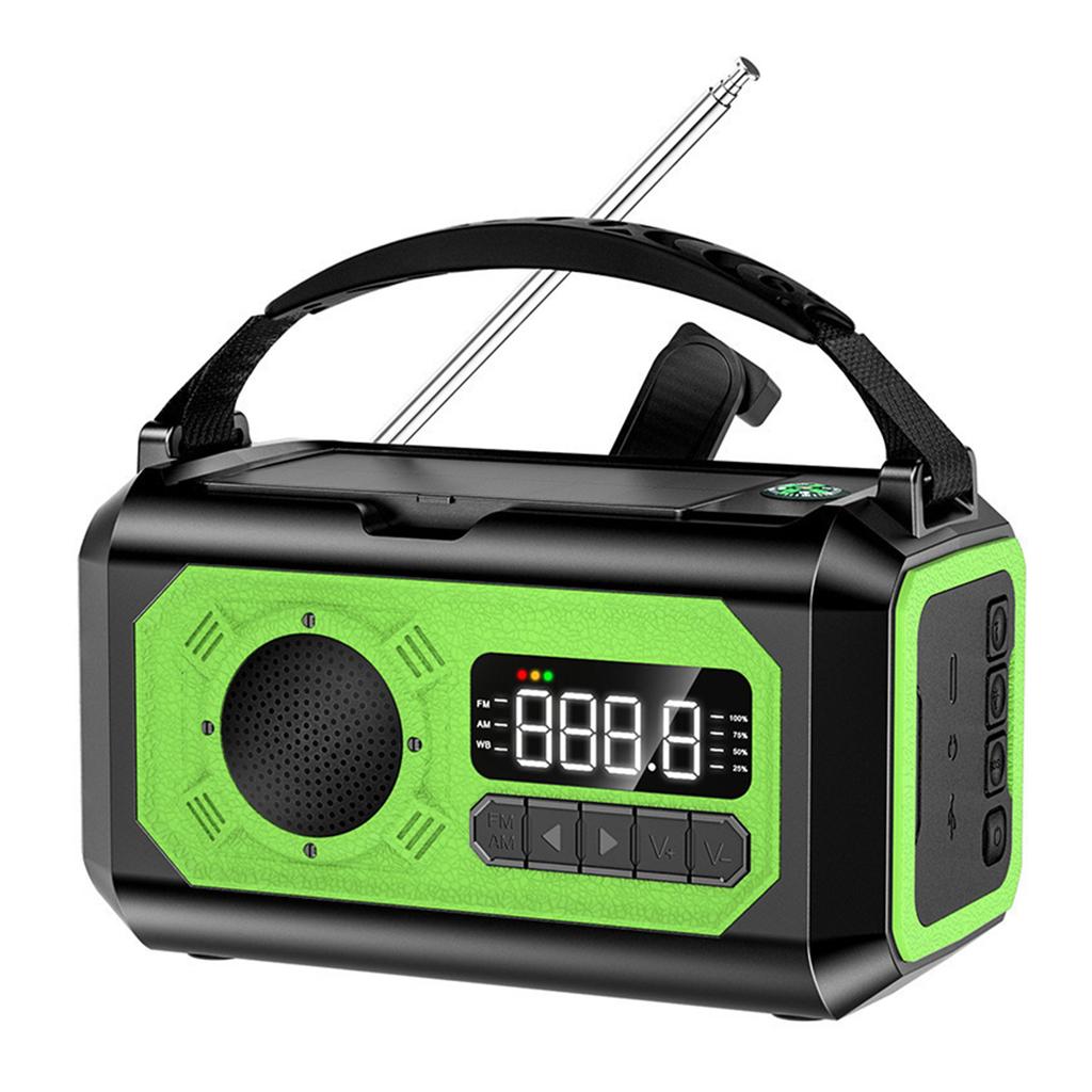 12000mAh Weather Radio AM/FM/NOAA Multifunction Radio Hand Crank Solar Portable Emergency Radio Reading Lamp for Outdoor Camping