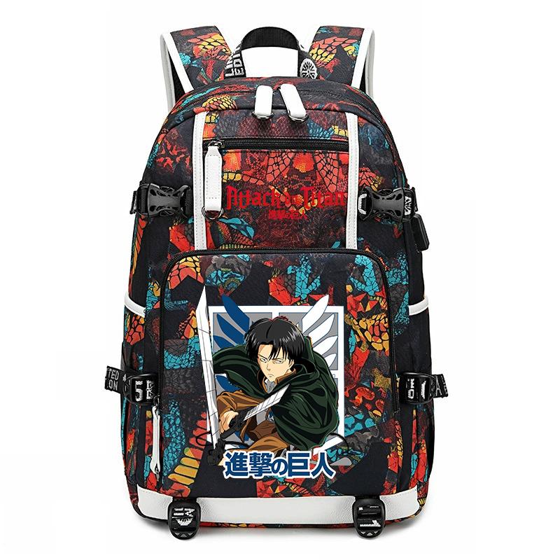 Attack On Titan Print School Backpack Large Capacity Casual Daypack for Boys Girls