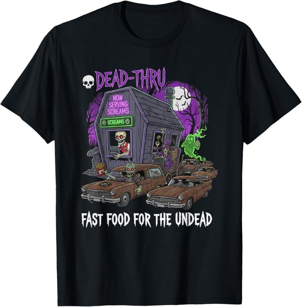 Dead Thru Fast Food for The Undead Halloween T-Shirt XL