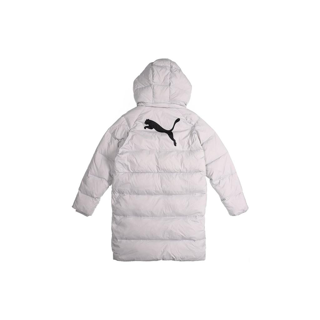 Puma Long Down Coat With Hood Men Outerwear Grey White 928652-02
