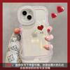 Love chain is suitable for Apple 17promax transparent mobile phone case iphone15 double bracket 16 simple 14 silicone.