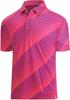 Stylish short-sleeve polo shirt with abstract pattern, versatile for casual and active wear.