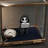Grim Reaper Reading Figurine, 3D Printed Mini Skull Grim Reaper Statue, Cute Gothic Skeleton Ornament for Bookshelf, Desk, Shelf, Halloween Home Decor