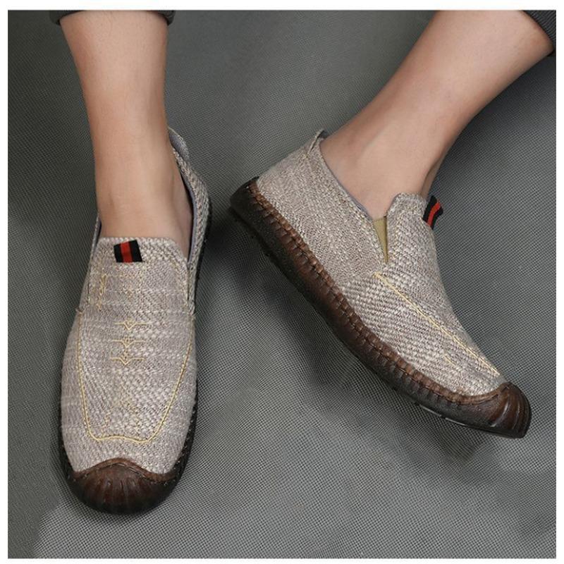

New old Beijing cloth shoes men s spring breathable and comfortable middle and old one-pedal lazy casual men s shoes 44 верблюд