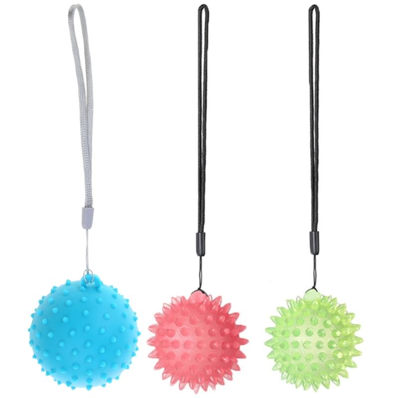 Hand Therapy Stress Ball with Cord, Hand Grip Strength Trainer, Massage Ball, Relief Ball Finger Hand Grip Massage Ball