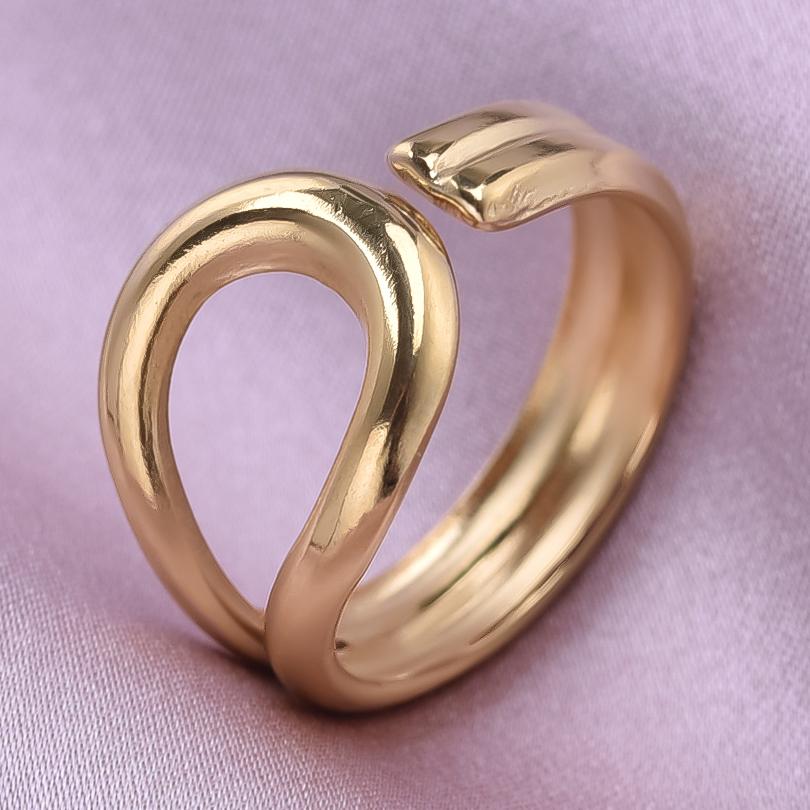 Simple Kpop Fashion Hollow Out Open Adjustable Stainless Steel Rings For Women Men Accessories Silver/Gold Color Jewelry Ring