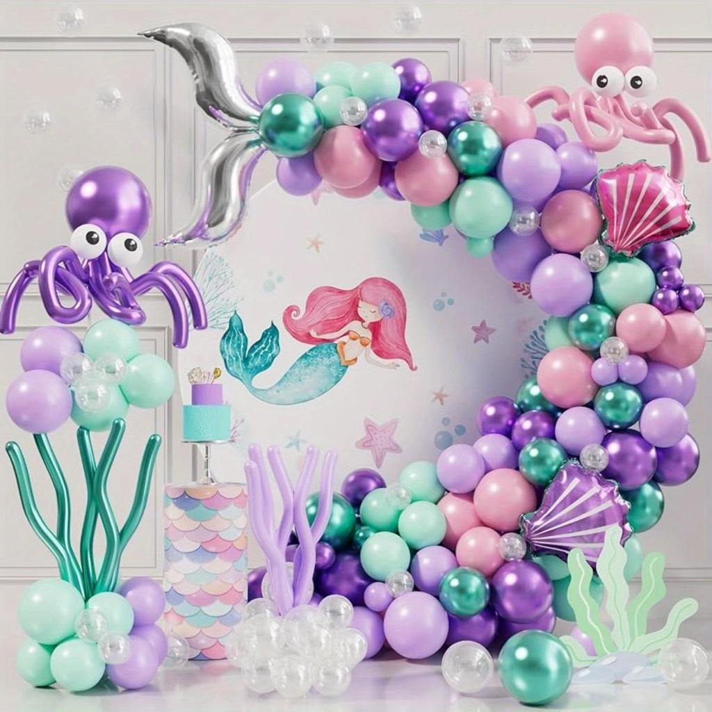 Mermaid Ocean Theme Balloon Garland Set for Birthdays and Weddings
