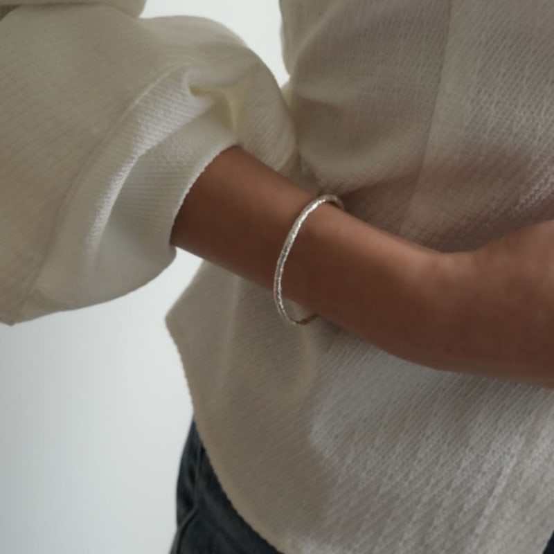 youngglow silver925 foil bangle bracelet (2color)