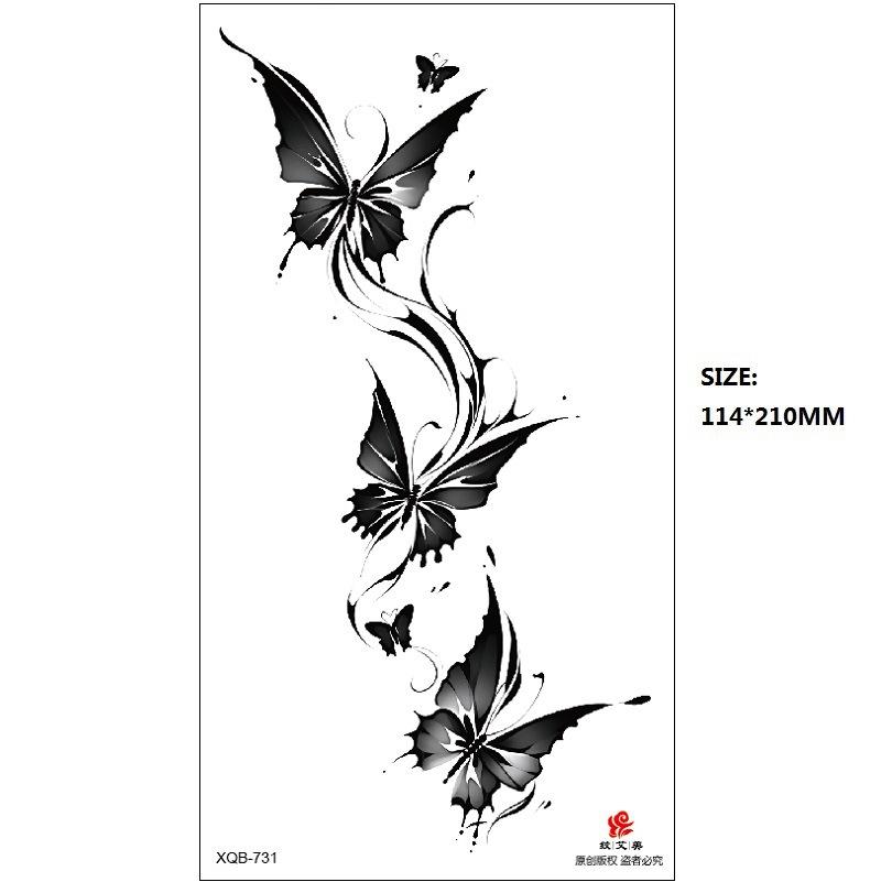 

Набор наклеек для татуировки «Бабочка Роза Цветок» из серии «Эмми Блэк» на водную бумагу 114*210MM