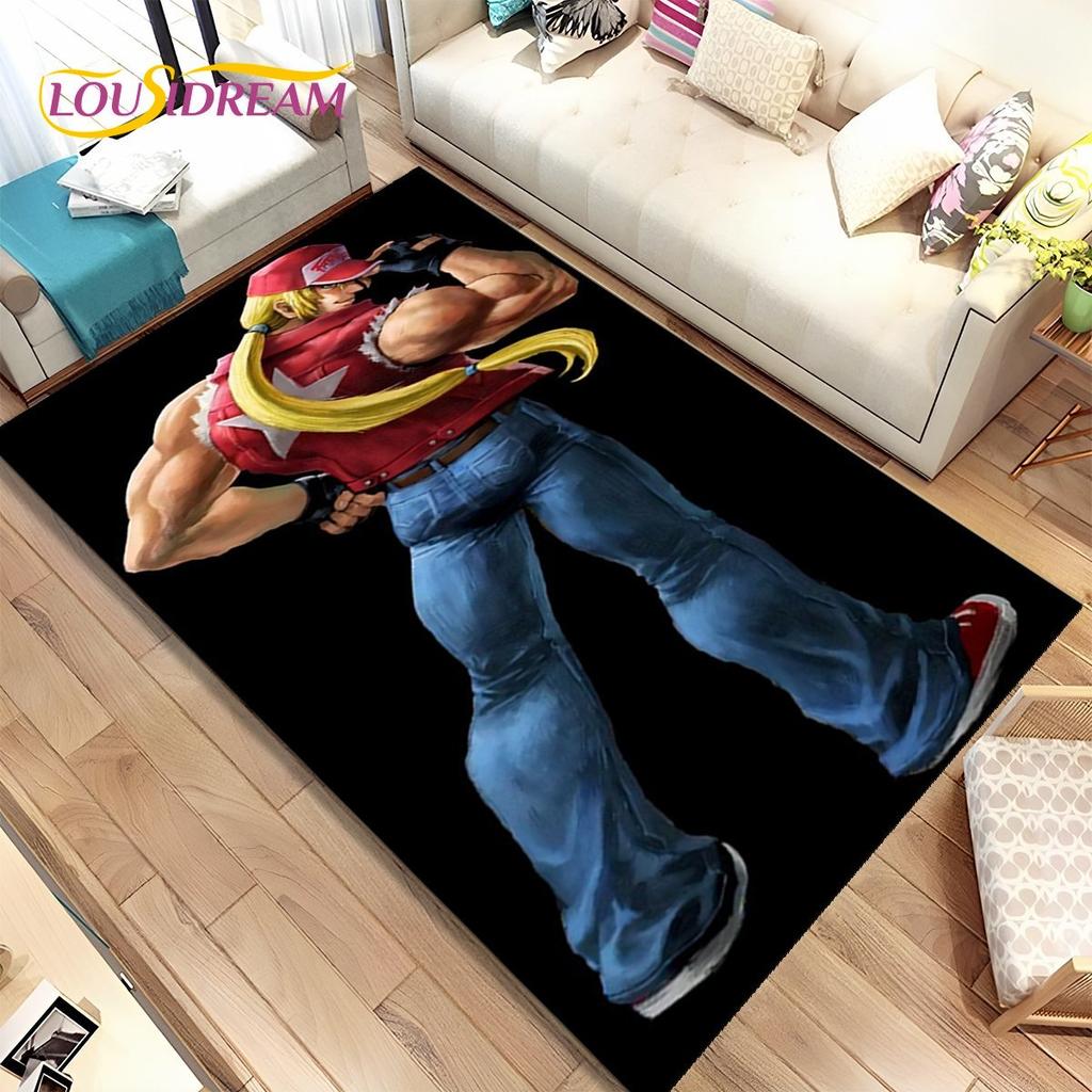 3D King of Fighters Retro Game Gamer Area Rug,Carpet Rug for Home Living Room Bedroom Sofa Doormat Decor,Kids Non-slip Floor Mat