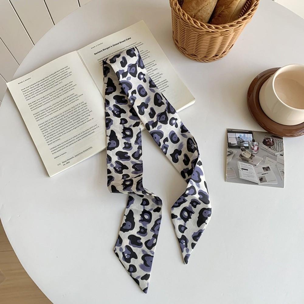 Leopard Print Slender Scarf Long Neck Scarf New Small Silk Scarf Bag Decoration