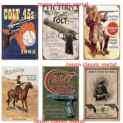 Retro Schießen Winchester Colts Metallschild Platte Malerei Eisen Zinn Schild Wandkunst Bild Für Jäger Haus Wohnzimmer Dekor