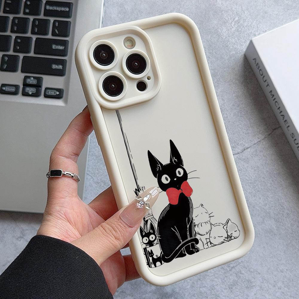 Anime Mädchen Katze Kiki Handyhülle für Apple iPhone 17 Air 16 16e 15 14 Plus 13 12 11 iPhone17 Pro Max X Xs XR 8 Weiche Hülle