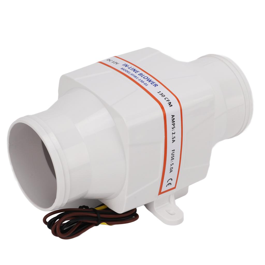 3 zoll 12V 130CFM In Linie Gebläse Elektrische Wasserdichte Marine Bilge Luft Gebläse mit 4 Klinge Fan für